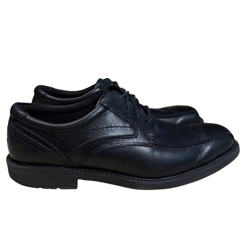 Rockport Mens M78606 Black Leather Bicycle Toe Oxford Shoes Size 9.5 M